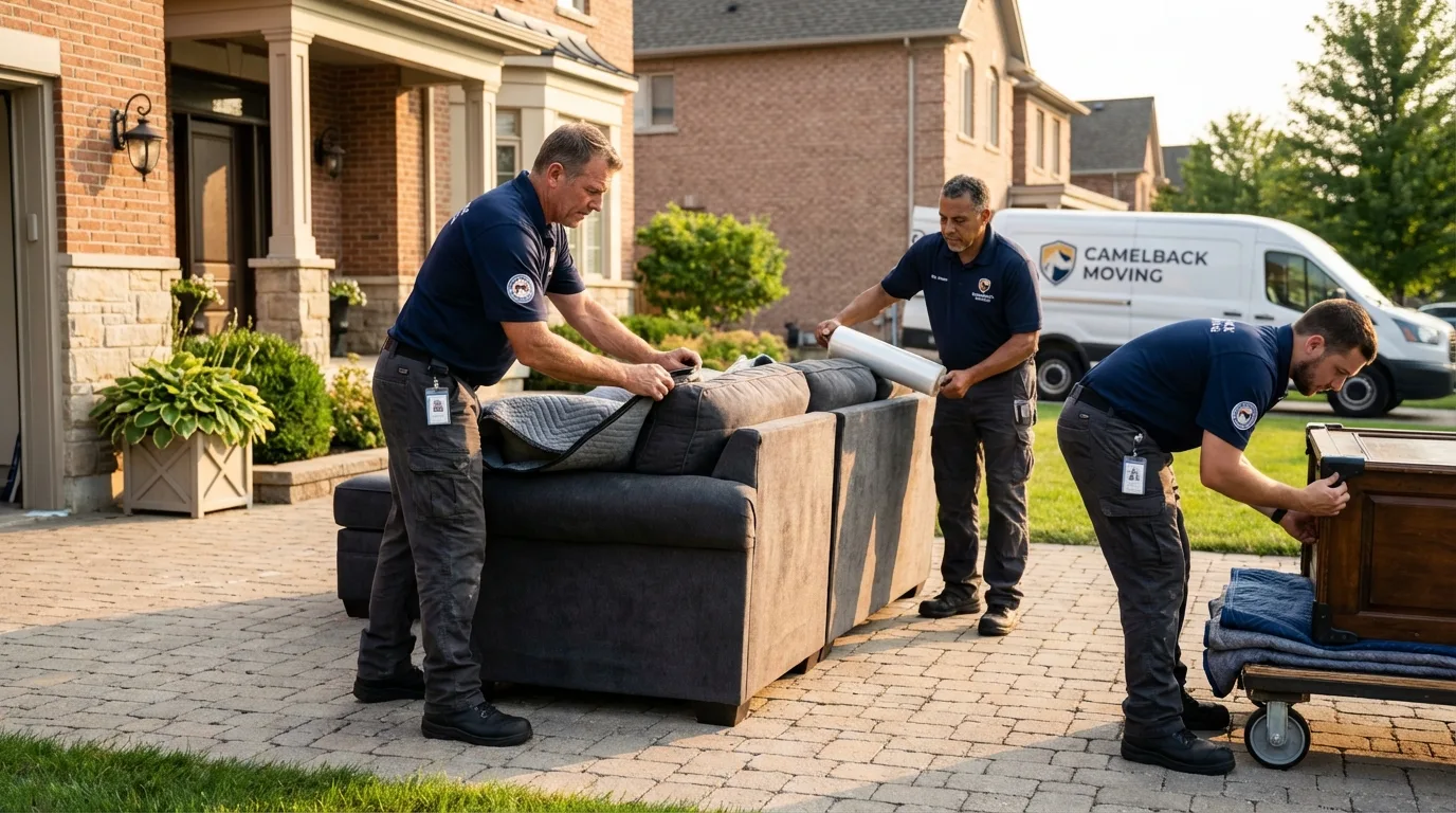 Large estate moving crew wrapping furniture in Tivoli, NY