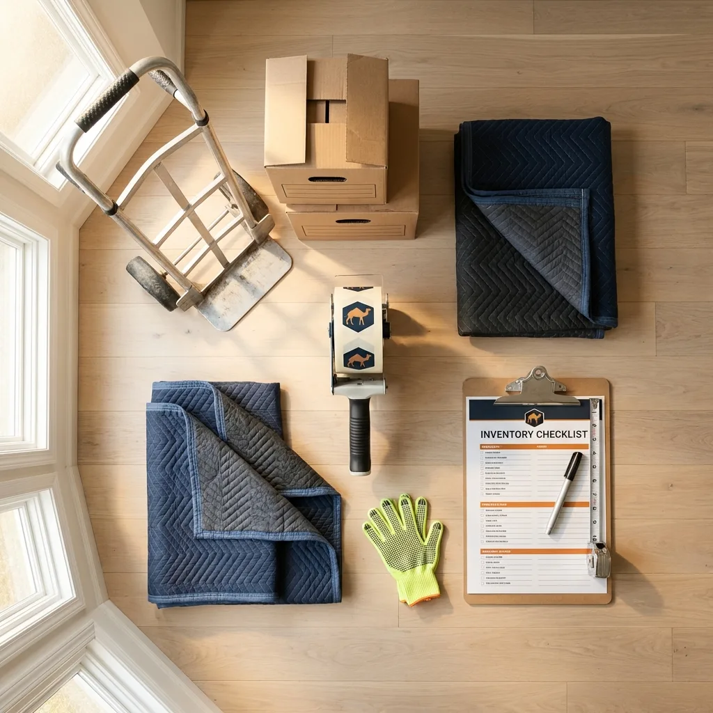 Professional moving supplies and packing materials layout for Tivoli residential relocations